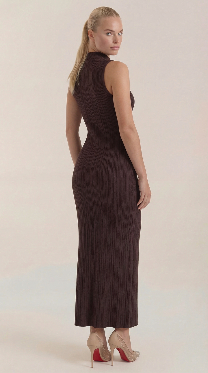 Sukienka maxi Sonia Bodycon z wysokim kołnierzem