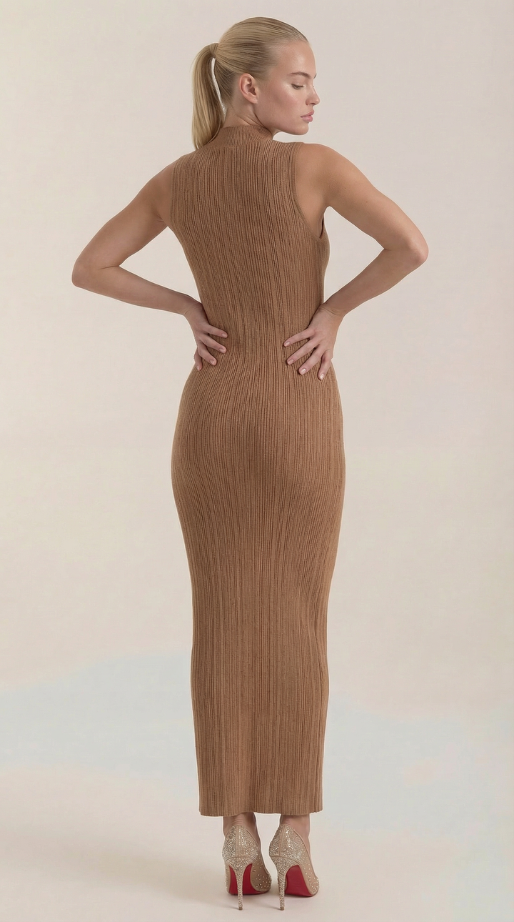 Sukienka maxi Sonia Bodycon z wysokim kołnierzem