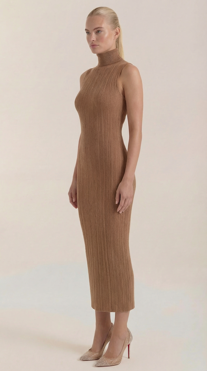 Sukienka maxi Sonia Bodycon z wysokim kołnierzem