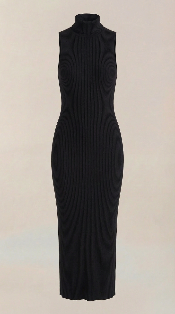 Sukienka maxi Sonia Bodycon z wysokim kołnierzem