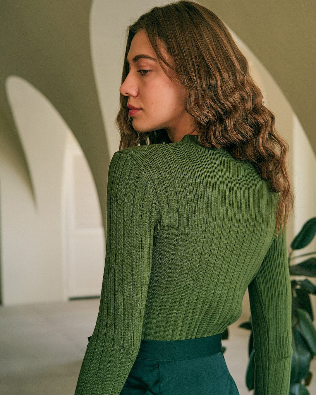 Paula | Sweter z Okraglym Dekoltem w Prazki